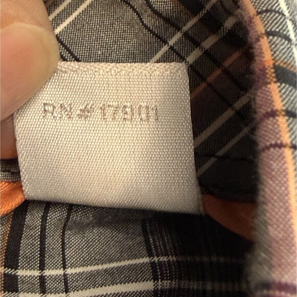 Cinch Mens XL Short Sleeve Button Down Shirt Gray Green Western Logo Pocket - Picture 6 of 6